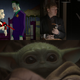 Top: Harley Quinn (Image: DC Universe); Rupert Grint and Lauren Ambrose in Servant (Photo: Apple TV+). Bottom: The Mandalorian (Photo: Disney+)